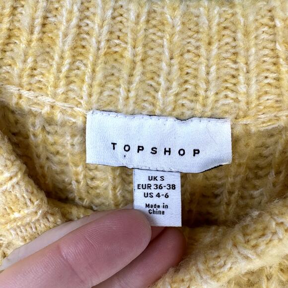 Topshop Womens Knit Sweater Size Small (US 4-6) Yellow Cute - Picture 6 of 7